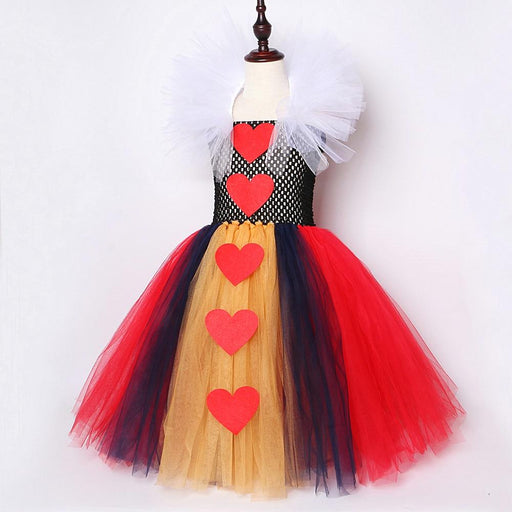 Party Costume Red Queen Cosplay Costume for Girls Long Tutu Dress Up Clothes for Kids Halloween Costumes AwsomU