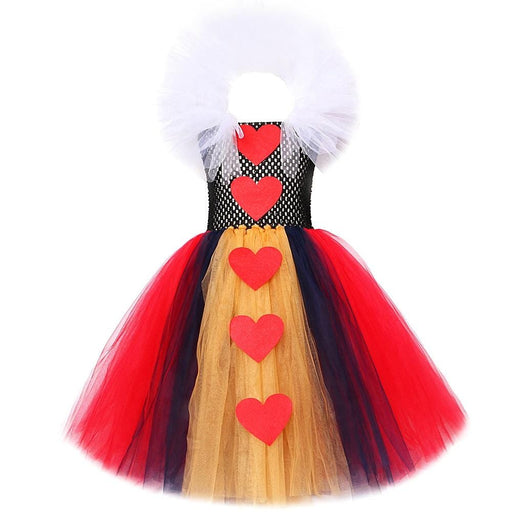 Party Costume Red Queen Cosplay Costume for Girls Long Tutu Dress Up Clothes for Kids Halloween Costumes AwsomU