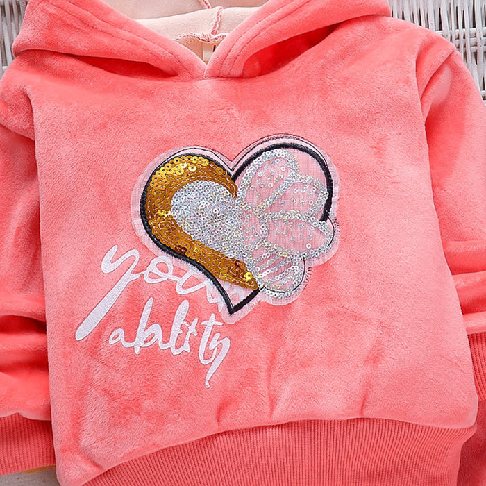 Spring Summer Baby Girl Clothing Set Kids Tracksuit Heart T shirt