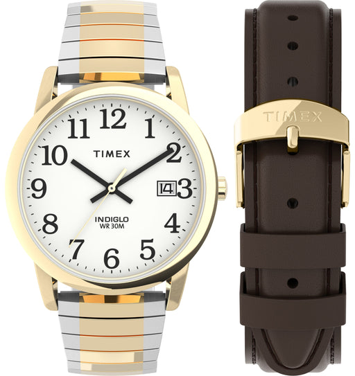 Timex Timex TWG025500 Easy Reader   35mm Expansion Band Watch and Leather Strap Box Set AwsomU