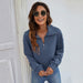 Women's Hoodie Turn Down Collar Hoodie Woman Solid Zipper Long Sleeve Ladies Casual Tops Spring Fall Fashion Pullover Female Sweatshirt| AwsomU