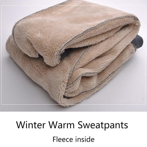 Men's Pants Winter Thick Warm Fleece Sweatpants Men Joggers Sportswear Casual Track Pants Plus Size Sweatpants Trackpants AwsomU