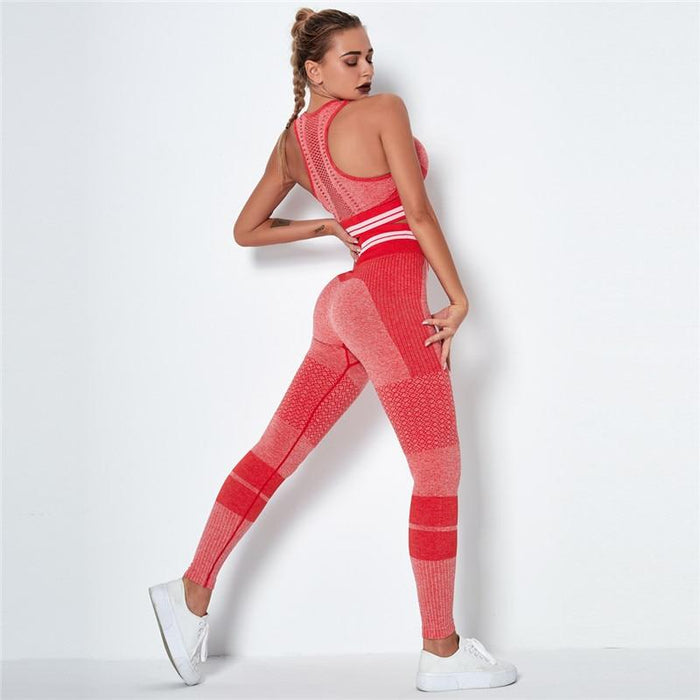 Women's Two Piece Suit Women Sport Set Fitness Clothing Femme Seamless Jogging Set 2 Piece Gym Workout Sport Suit Women Gym Leggings Sport Bra Set AwsomU