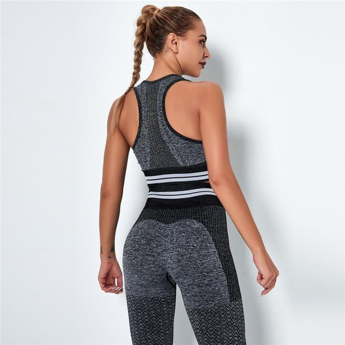 Women's Two Piece Suit Women Sport Set Fitness Clothing Femme Seamless Jogging Set 2 Piece Gym Workout Sport Suit Women Gym Leggings Sport Bra Set AwsomU