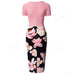 Dresses Women Wear to Work Elegant Low Cut Knotted Floral Print Lady Bodycon Office Pencil Dress Summer Spring AwsomU