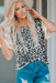 Women's T-Shirt Leopard Print Lace Sleeve Round Neck Tee AwsomU
