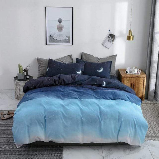 Bedding Set 3pcs / 4pcs Nordic Printed Luxury Bedding Sets Pillowcases Bedsheet Comforter Cover Ocean AwsomU