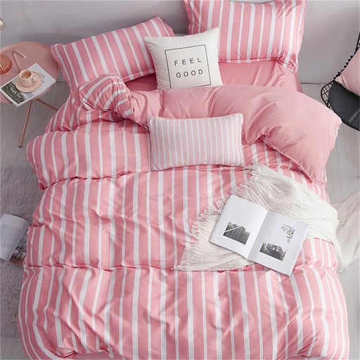 Bedding Set 4pcs/3pcs Nordic Luxury Bedding Sets Bedsheet Pillowcases Comforter Cover AwsomU