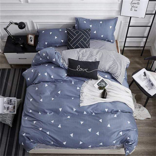 Bedding Set 4pcs 3pcs Nordic Luxury Bedding Sets Bedsheet Pillowcases Comforter Cover Gray AwsomU