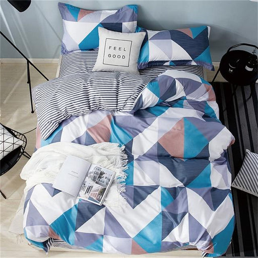 Bedding Set 4pcs 3pcs Nordic Luxury Bedding Sets Bedsheet Pillowcases Comforter Cover Pattern AwsomU