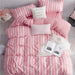 Bedding Set 4pcs 3pcs Nordic Luxury Bedding Sets Bedsheet Pillowcases Comforter Cover Stripe AwsomU