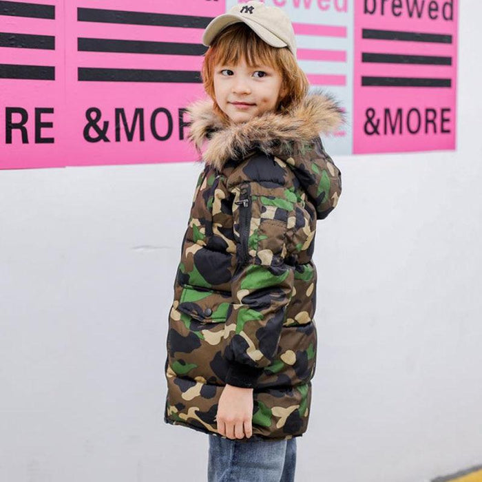 Boy's Jackets New 2020 Winter Clothing Overcoat Children's Winter Jacket Camouflage Boys Hooded Jacket AwsomU