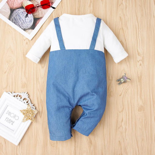 Baby Clothing Baby Santa Graphic Faux Overall Jumpsuit AwsomU