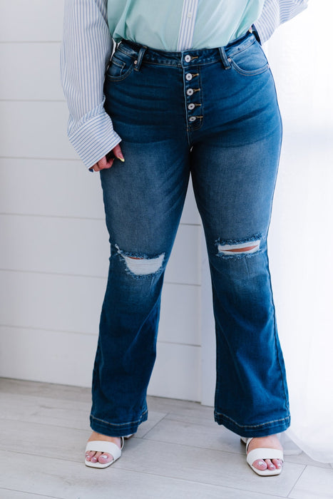 Kancan Denim Skies Run Flare Jeans