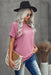 Women's T-Shirt Round Neck Short Sleeve Solid Color Tee AwsomU