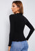 Women's T-Shirt Mock Neck Lettuce Hem Long Sleeve Tee AwsomU