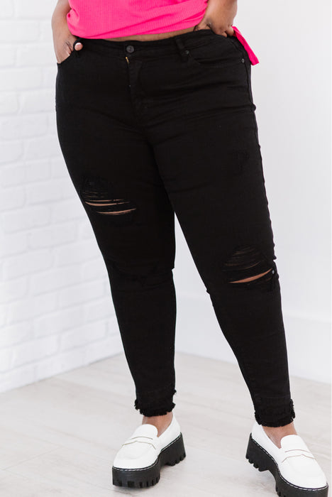 Kancan Stepping Stone Run Double Fray Skinny Jeans