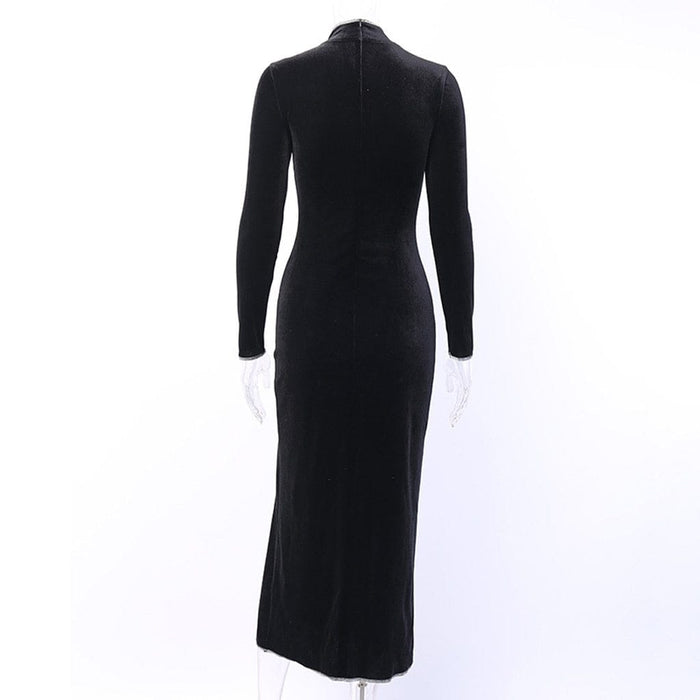 Dresses Women Sexy Full Sleeve Black Empire Dress AwsomU