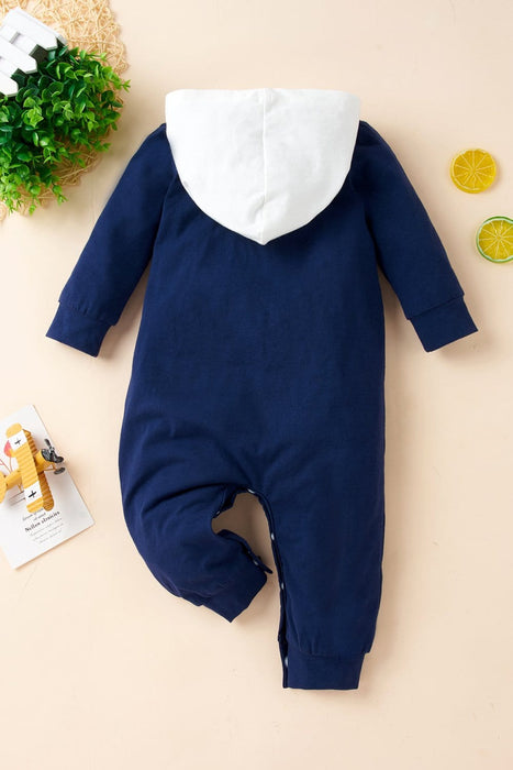 Baby Clothing Unisex Solid Pocketed Hooded Jumpsuit AwsomU