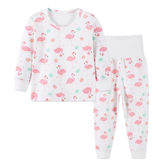 Girl's Pajama Children Pajamas 2pc Long Sleeve Cartoon Kids Sleepwear Baby Girl Clothes Sleep AwsomU