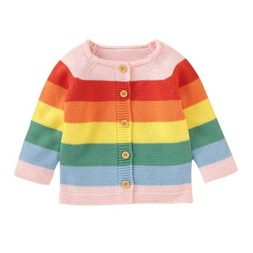 Girl's Sweater Children Kids Knitted Sweater Autumn Baby Girl Cardigan Striped AwsomU