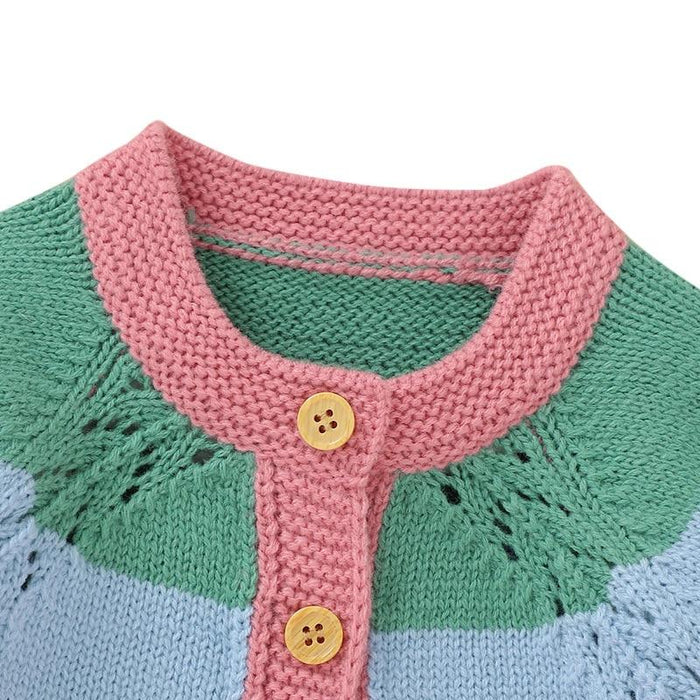 Girl's Sweater Winter Warm Kids Casual Sweater Baby Girl Rainbow Striped AwsomU