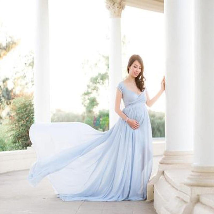 Maternity Chiffon Maternity Photography Dresses Sexy Pregnancy Dress Maxi Maternity Gown AwsomU