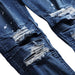 Men's Pant Men Sexy Ripped Distresses Washed Skinny Jeans Casual Hip Hop Slim Fit AwsomU