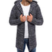 Men's Sweater Men's Jacket Solid Knit Trench Coat Hooded Jacket Cardigan Long Sleeve AwsomU