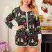 Pajamas 2021 New Women's Pajamas Romper Jupsuit Christmas Snowmen Printed Long Sleeve Loose Night Clothes AwsomU