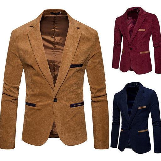 Suit Jackets Men's Coats Corduroy Jacket Blazer Slim Fit High Quality AwsomU