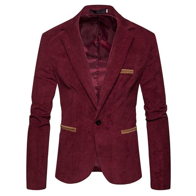 Suit Jackets Men's Coats Corduroy Jacket Blazer Slim Fit High Quality AwsomU