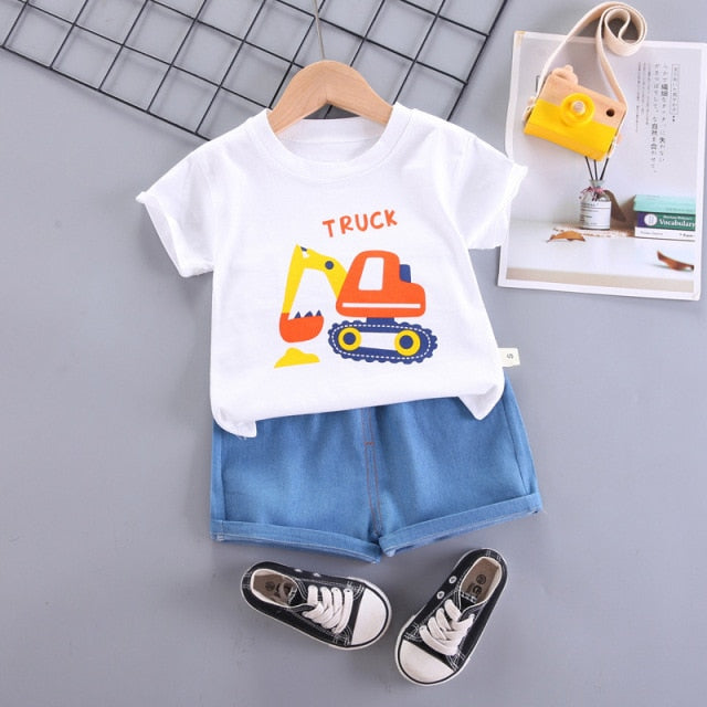 Boy's Set Baby Boys Clothing Sets Summer Cotton T Shirt Children Boys Clothes Suit for Kids Outfit Shorts Outfit Infant Clothing Sets AwsomU