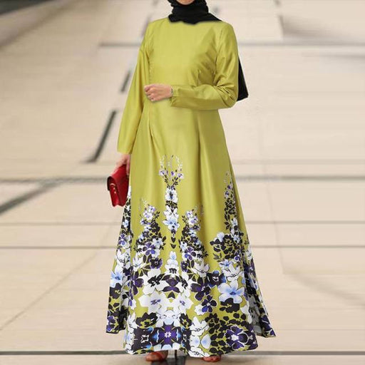 Dresses Floral Printed Robes Long Dress Clothing Bohemian Long Sleeve Clothing| AwsomU