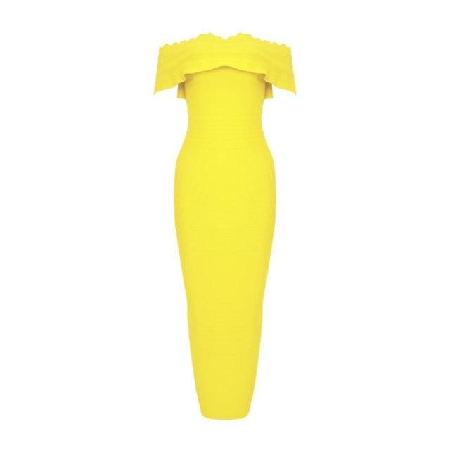 Dresses New Fashion Sexy Women Off Shoulder Winter Bodycon Celebrity Midi Bandage Dress Plus Size AwsomU
