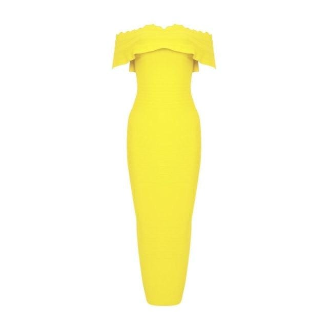 Dresses New Fashion Sexy Women Off Shoulder Winter Bodycon Celebrity Midi Bandage Dress Plus Size AwsomU