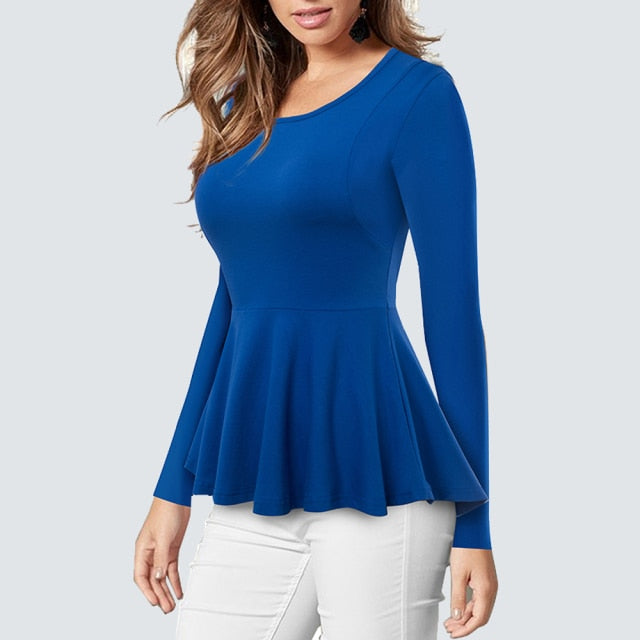 Tops & Blouses Women casual solid color ruffle Sleeveless tees Fitted sheath bodycon fashion tops AwsomU