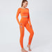 Women's Two Piece Suit Vital Women Sport Suit Fitness Set Gym Workout Clothes Long Sleeve Fitness Crop Top + High Waist Energy Seamless Leggings AwsomU