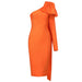 Dresses 8 Colors High Quality Runway Bownot One Sleeve Orange Purple Long Sleeve Rayon Bandage Dress Party Bodycon Dress Vestidos|Dresses| AwsomU
