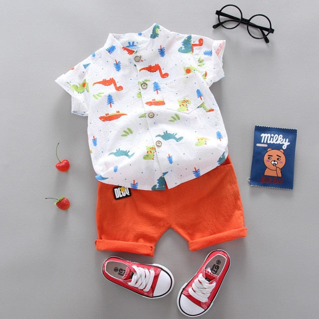 Boy's Set Fashion Baby Boys Suit Summer Casual Clothes Set Top Shorts 2PCS Baby Clothing Set for Boys Infant Suits Kids Clothes AwsomU