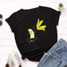 Women's T-Shirt Women's Cotton T shirt Fruit Banana Print Tops Short Sleeve Tees Crew Neck Be Free AwsomU