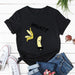 Women's T-Shirt Women's Cotton T shirt Fruit Banana Print Tops Short Sleeve Tees Crew Neck Be Free AwsomU