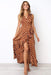 Dresses Sexy V Neck Women's Dress Fashion Dot Ruffles Casual Midi Dress Female Irregular Lace Up Sleeveless Dress AwsomU