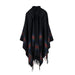 Scarfs New fashion women winter shawl wraps thick warm blanket scarf oversize hooded black ponchos and capes striped tassel AwsomU