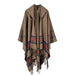 Scarfs New fashion women winter shawl wraps thick warm blanket scarf oversize hooded black ponchos and capes striped tassel AwsomU