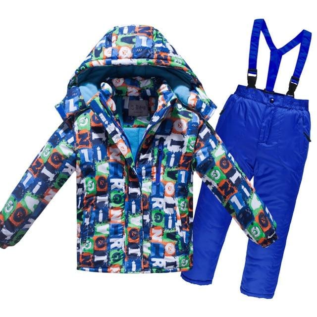 Girl's Jackets 30 Degrees Children Winter Ski Suit Waterproof Plus Velvet Warm Girl Jacket Coat Boy Cotton Overalls Snowsuit AwsomU