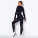 Women's Two Piece Suit Sexy Slim Mesh Yoga Suit Seamless Quick Dry Sports Yoga Suit Striped Long Sleeve Bubble Butt Leggings Gym Fitness Running Suit AwsomU