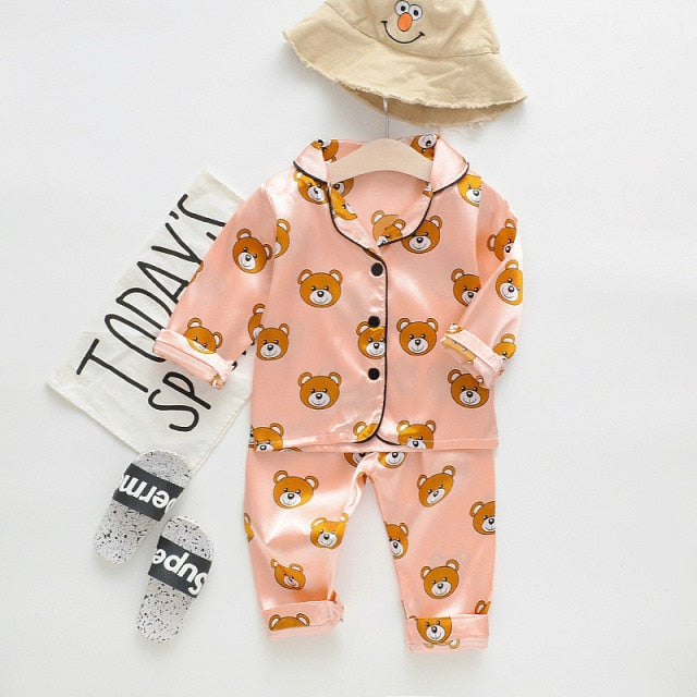 Boy's Pajamas Childrens Pajamas Set Spring Baby Boy Girl Clothes Casual Sleepwear Set Kids Cartoon Tops Pants Toddler Clothing Sets AwsomU