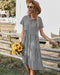 Dresses New Ladies Vintage Boho Summer Dress Women Midi Casual Loose Holiday Plaid Beach Shirt Dress Women Sundress AwsomU