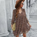 Dresses Ladies Vintage Boho Spring Summer Print Chiffon Dress Women Casual Ruffles Loose Bohemian Beach Mini Women Dress AwsomU